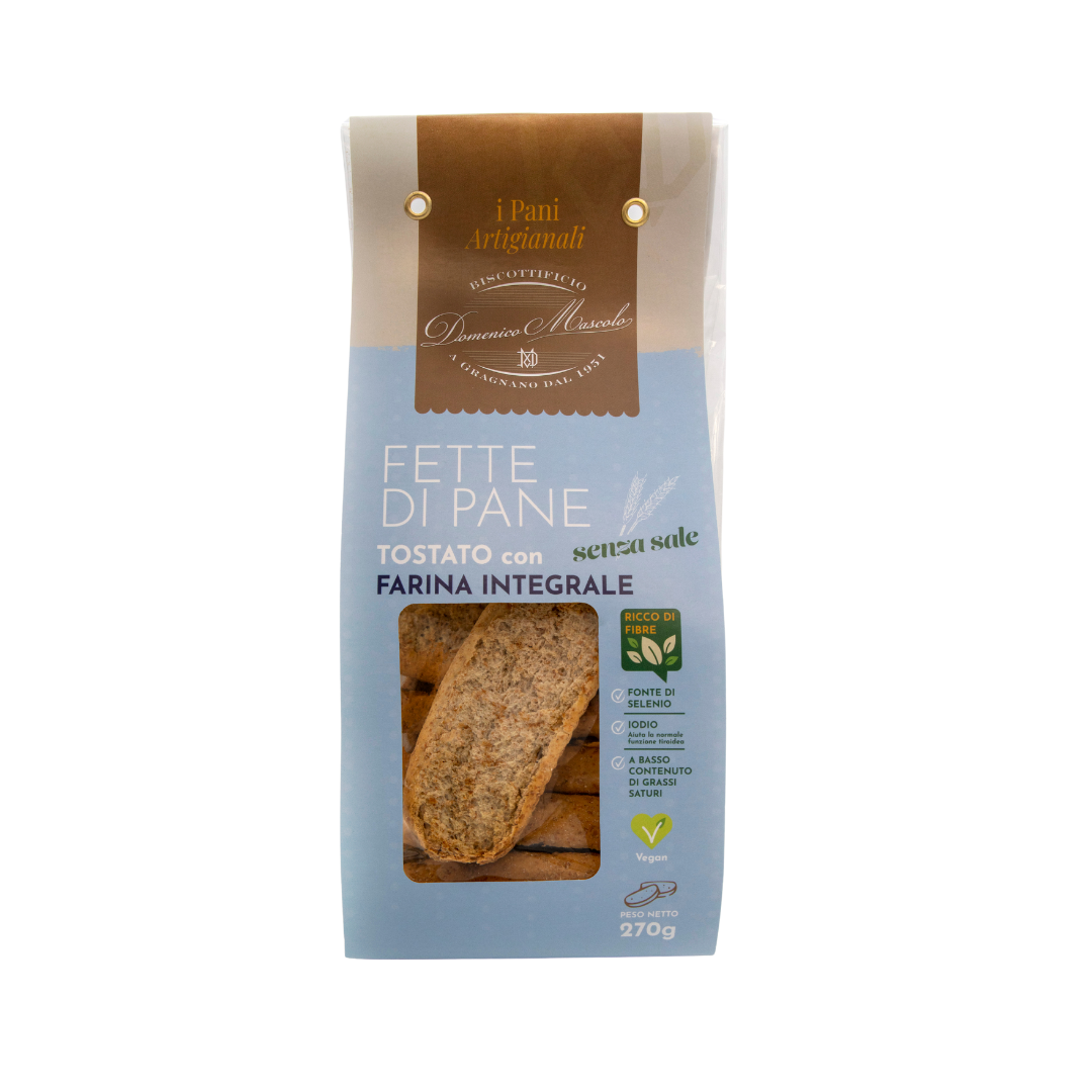 Fette di pane tostato integrali senza sale 270g Fette di pane tostato integrali senza sale 270g - immagine 1