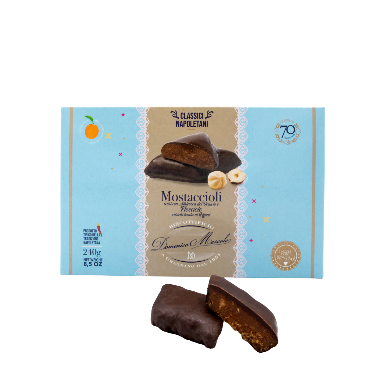 mostaccioli alle nocciole Mostaccioli scuri farciti alle Nocciole 240g - immagine 1